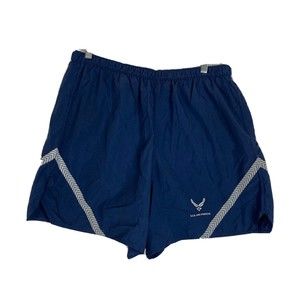 US Air Force PT Shorts Trunks Size XXL Mens Blue Lined Reflective Drawstring